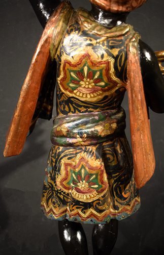 "Venetian Moretto" Polychrome lacquered wooden sculpture